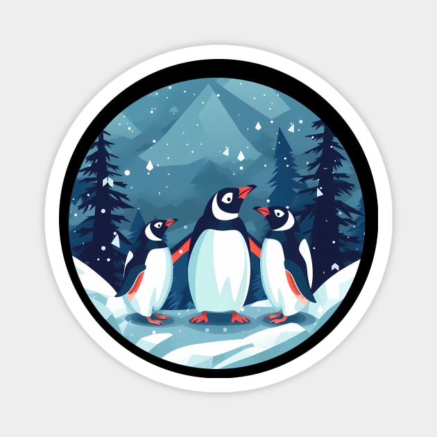 Penguin in Ornmament, Love Penguins Magnet by logiamerch